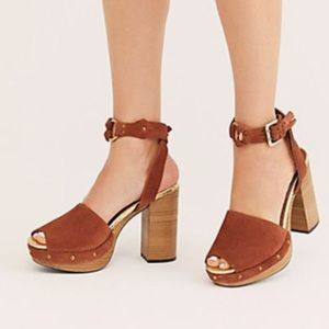 Free People Justine Block heels Sz 36/6 New Gorgeous 🔥